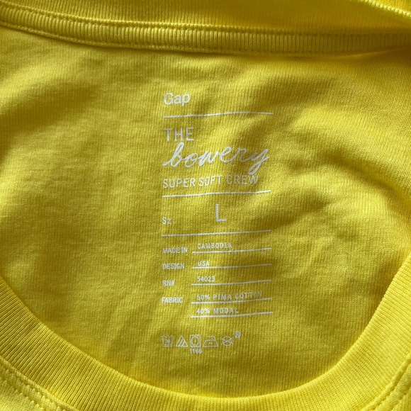 NWT Gap lemon yellow long sleeve tee, womens size L - Picture 4 of 13